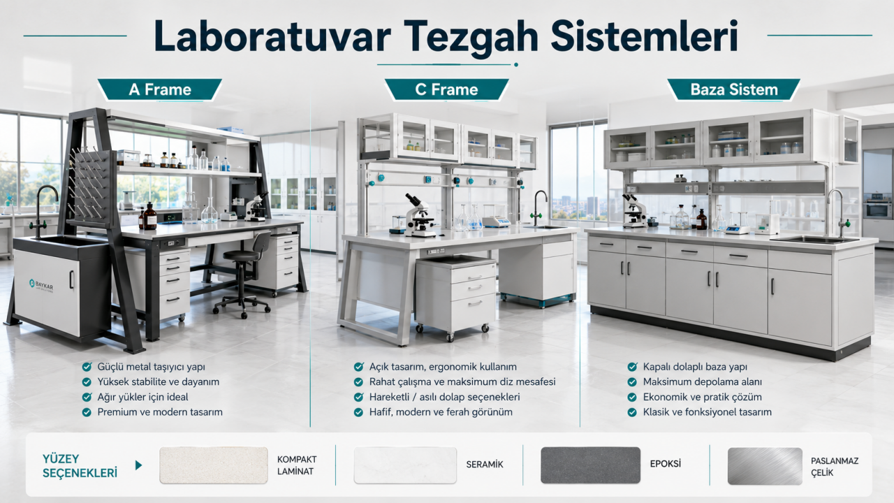 Laboratuvar Tezgahı Seçimi: A Frame, C Frame ve Baza Sistem