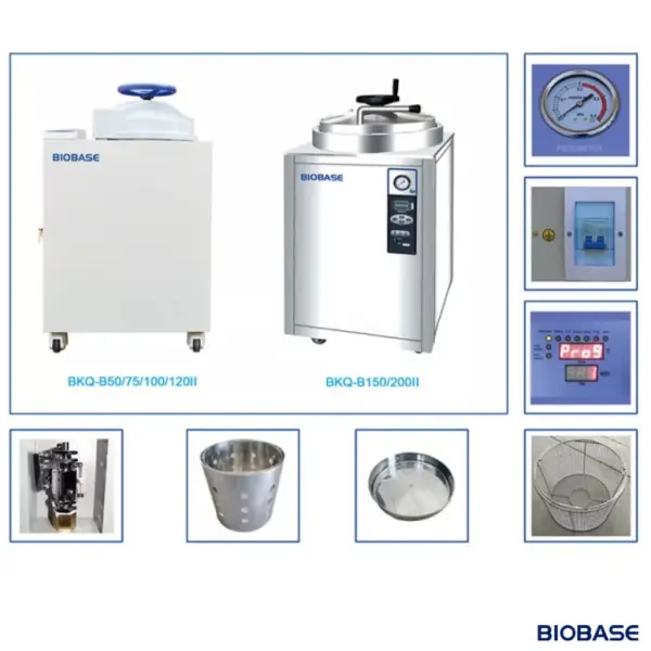 Biobase BKQ-B150 Dikey Tip Otoklav | 150 Litre Kapasiteli Profesyonel Sterilizasyon Ünitesi