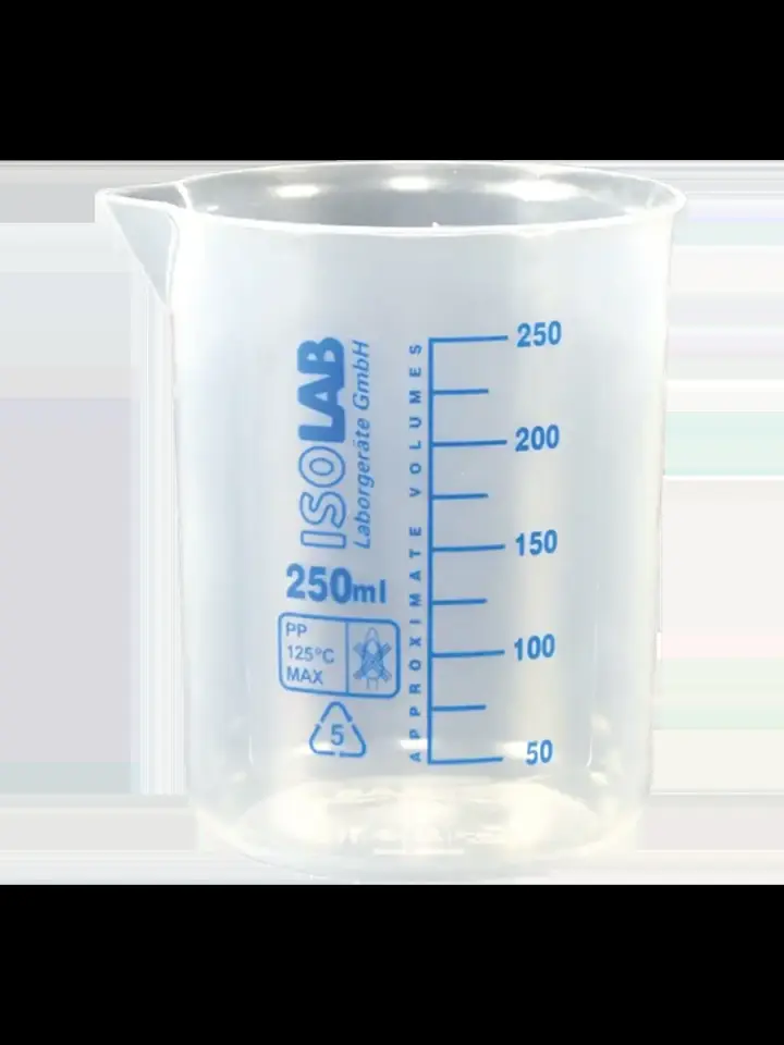 ISOLAB Beher - P.P - Kısa Form - Mavi Skala - 100 mL