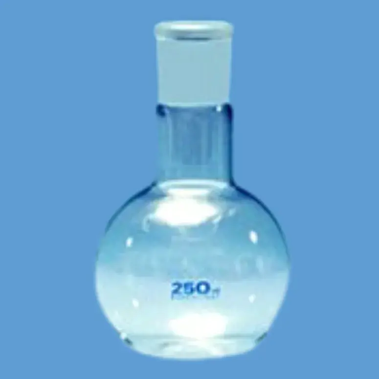 Cam Balon Kısa Şilifli Boyunlu, Dibi Düz - Borosilikat 3.3