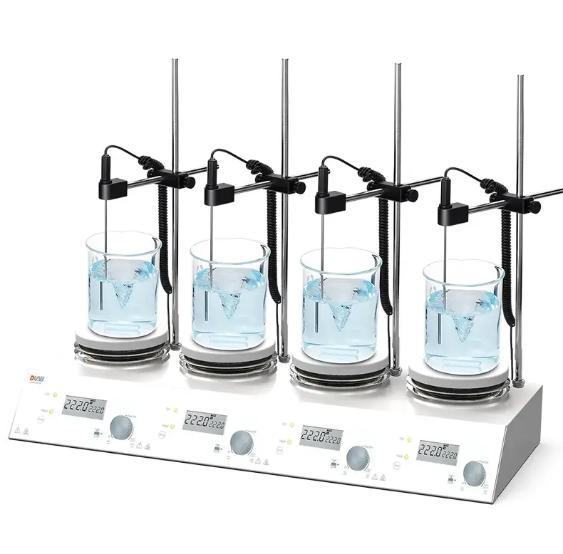 DLAB MS-H280-S4  4 Bölmeli Dijital Isıtıcılı Manyetik Karıştırıcı 4 x 3 Litre 280 °C 200 / 1500 rpm