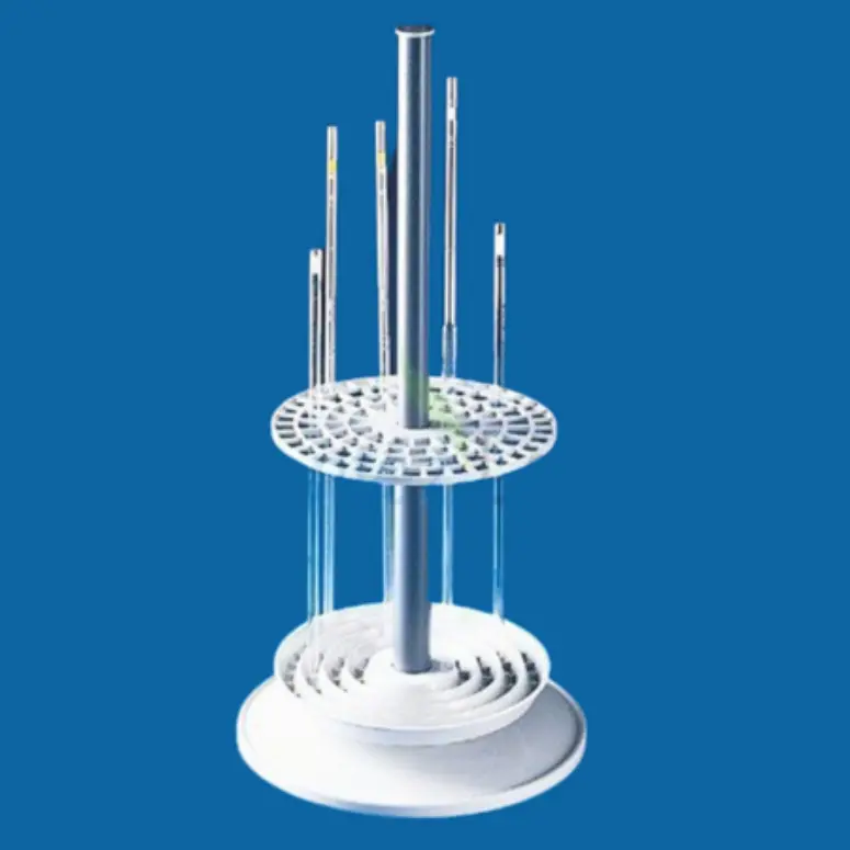 Plastik Pipet Standı, Döner Tabanlı - 44'lü Kapasite (15mm'ye kadar)