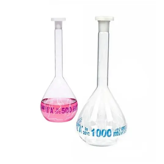 ISOLAB Balon Joje - Yüzey Kaplı - Standard - Şeffaf - A Kalite - Grup Sertifikalı - Mavi Skala - 50 ml - NS 14/23