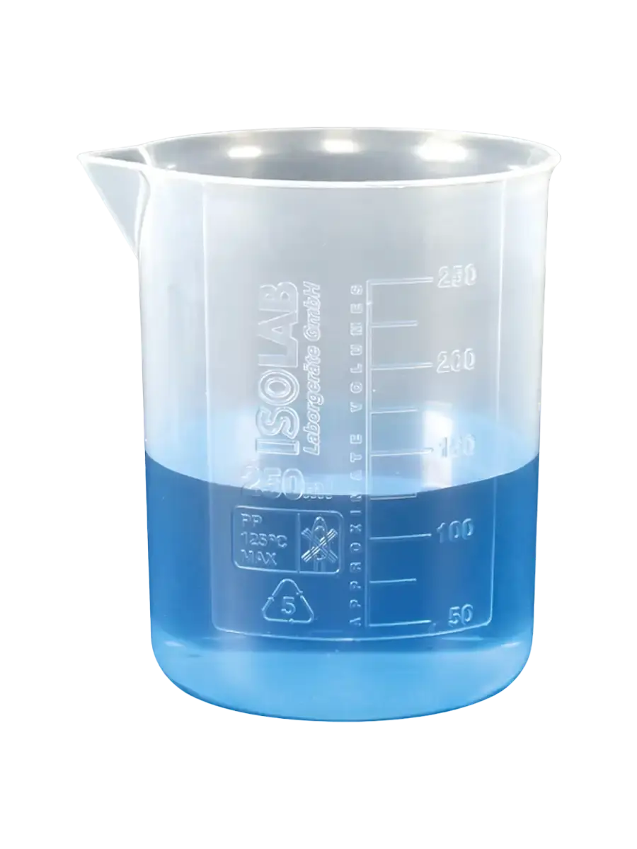 ISOLAB Beher - P.P - Kısa Form - Kabartma Skala - 500 mL