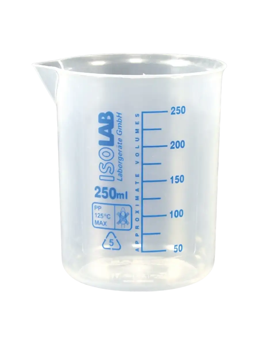ISOLAB Beher - P.P - Kısa Form - Mavi Skala - 500 mL