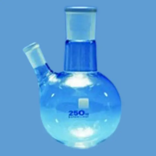 Cam Balon Dibi Yuvarlak | Şilifli İki Boyunlu | 250 ml | Borosilikat 3.3 |