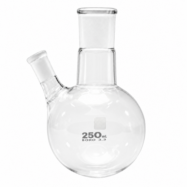 İki Boyunlu Yuvarlak Dipli Cam Balon | 50–2000 mL