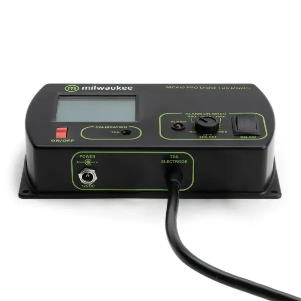Milwaukee MC410 TDS Kontrol Cihazı | Hidroponik & Besin Tankı TDS Monitörü | 0–1990 ppm | ATC | LED Alarm | 1 Nokta Kalibrasyon | MC410