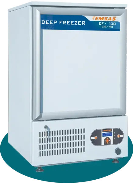 EMSAŞ EF 100 Laboratuvar Tipi Derin Dondurucu –20°C / –40°C | 130 L Brüt / 110L
