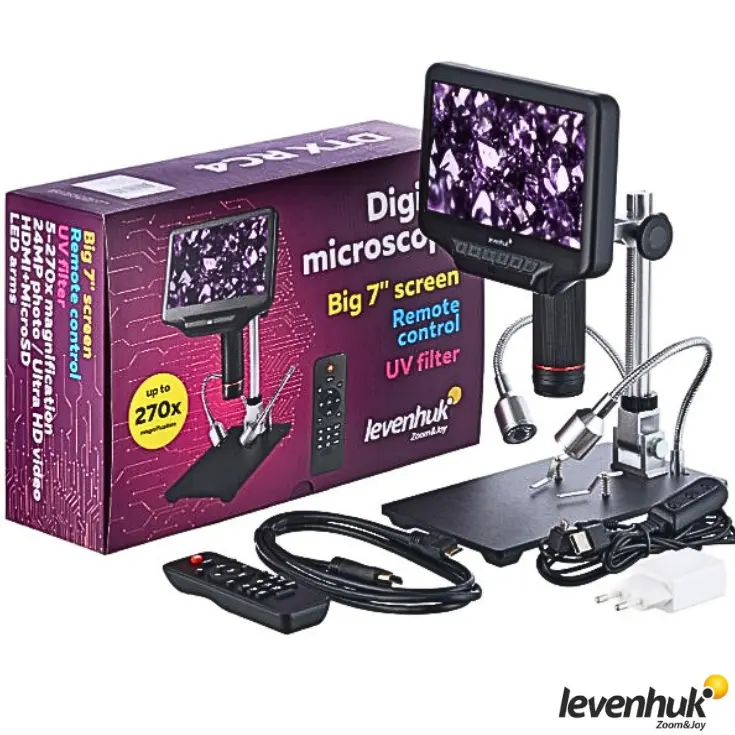 LEVENHUK DTX RC4 Dijital Mikroskop | 7 inç LCD, 5–270×