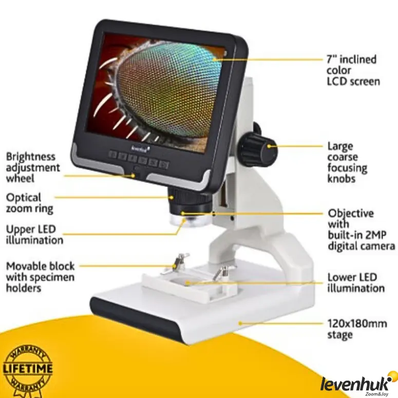 LEVENHUK Rainbow DM700 LCD Dijital Mikroskop | 10–200×