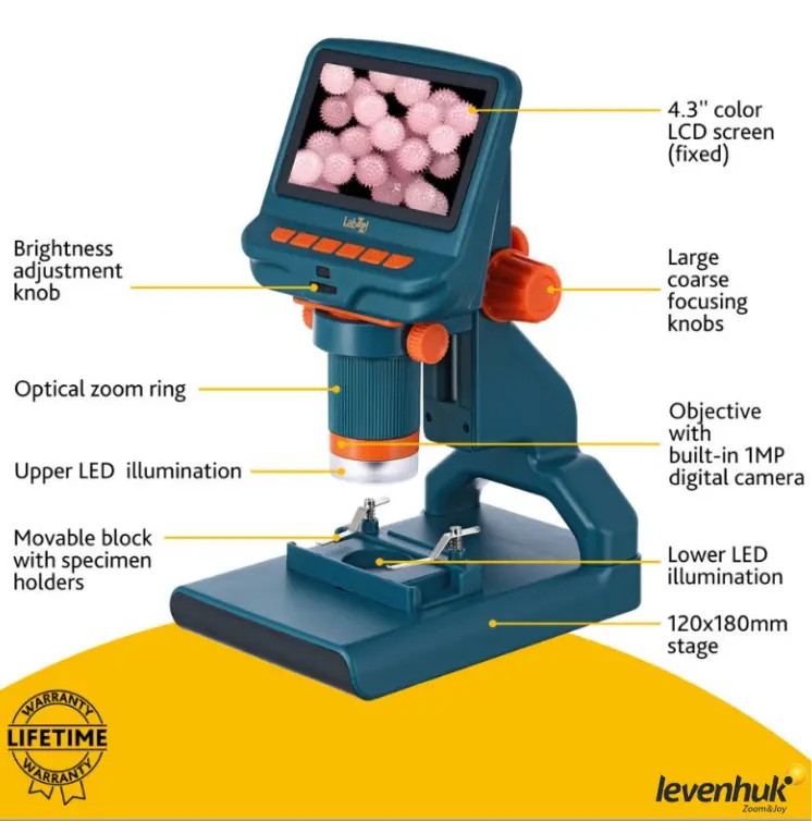 LEVENHUK LabZZ DM200 LCD Çocuk Dijital Mikroskobu | 17–220×