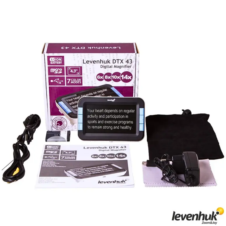 LEVENHUK DTX 43 Dijital Büyüteç | 4,3 inç LCD, 6–14×